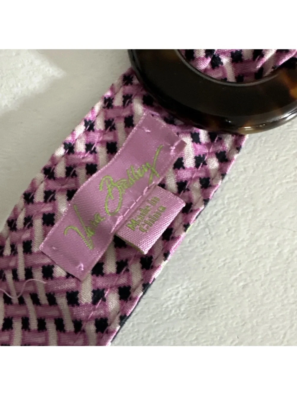 Vera Bradley Reversible Belt in Pink Elephant Pattern Adjustable ~43.5 Long